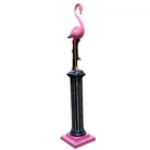 8 Foot Bespoke Flamingo on Roman Column Pedestal Mixed Media Sculpture, 2 Availa
