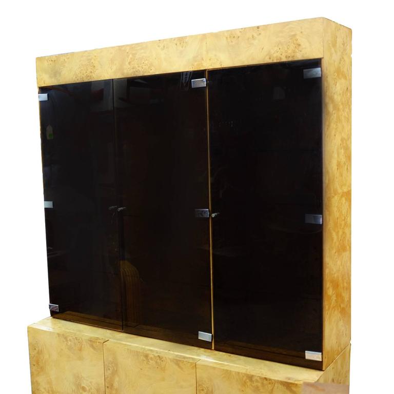 Burl wood China Lighted Cabinet by Dillingham