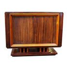 French Art Moderne Deco Macassar Ebony Credenza w/ Combed Wood Door