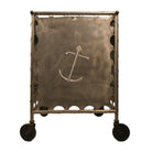 Mid-Century Aluminum Nautically Themed Bar Cart w/ Sailboat Cutouts, 2 Available