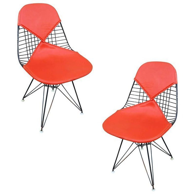 Charles Eames Orange DKR Bikini Chair for Herman Miller, Set of Four