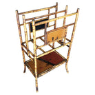 Restored Aesthetic Movement Large Two-Tier Tiger Bamboo Magazine Rack w/ Divider