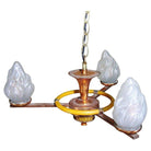 Copper Chandelier with Frosted Torch Glass by Chase