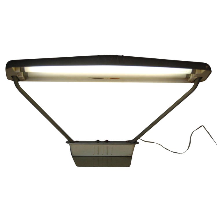 Gunmetal Grey Machine Age Tanker Fluorescent Desk Lamp