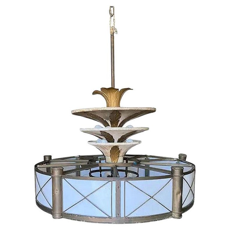 Grand Hollywood Theater 32 Light Chandelier with Palm Motif