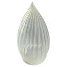 1960s Vintage Opalescent Vertical Swirl Glass Bullet Light Globe with Fitter