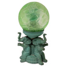 Art Deco Spelter Metal Elephant Lamp with Crackle Shade by A.P.T. NY