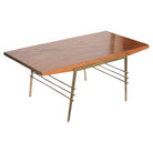 Mid Century Brass and Wood Attr. Gio Ponti Coffee Table