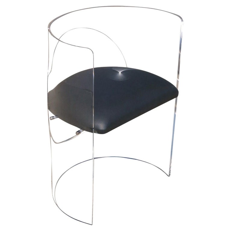 MCM Foating Seat Lucite Wrap Around Chair by Charles Hollis Jones, 10 Available