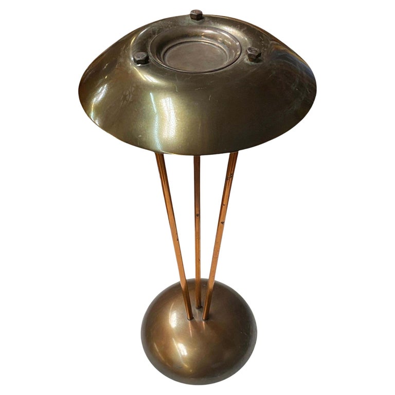 High Style Machine Age Bronze and Copper Art Deco Ashtray