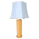 Restored Mid-Century14-Strand Stick Reed Rattan Table Lamp W/ Fancy Wrapp