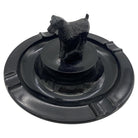 Greenburg Black Art Deco Black Glass Terrier Ashtray