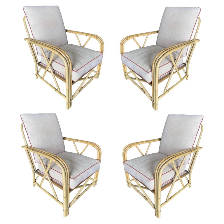 Rare Restored "1949er" Rattan Lounge Chair for Ficks & Reed Set