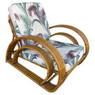 Restored Double Half Moon Rattan Four-Strand Lounge Chair
