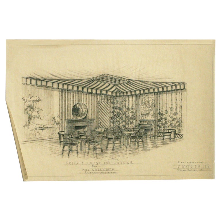 1955 Tropical "Private Lodge & Lounge" Architectural Prepared by Rucker Fuller