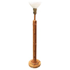 Restored 8-Strand Rattan Lamp W/ Stepped Base