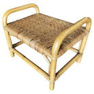 Restored Single Stand Rattan Staple Side Ottoman Stool W Woven Wicker Seat