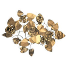 Mid-century Tole Brass Folded Metal Floral Wall Sculpture