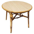 Restored Rattan Small Round Side Table