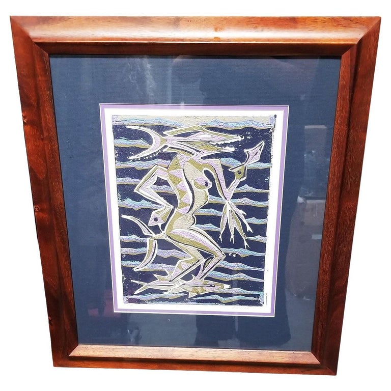 Block Print "Amakua" on Paper by Dale Moore Edition #2/15
