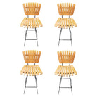 Restored Mid Century Arthur Umanoff Set of Four Slat Bar Stools