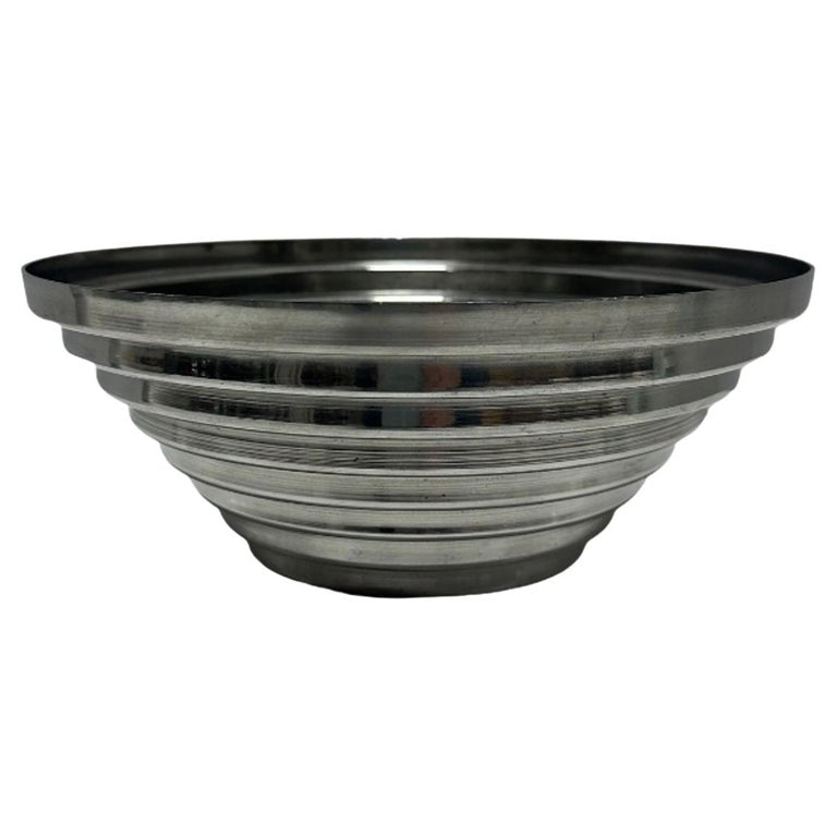 1980's Vintage Post Modern Stainless Steel Devo Maya Bowl Pewtertone by Mann