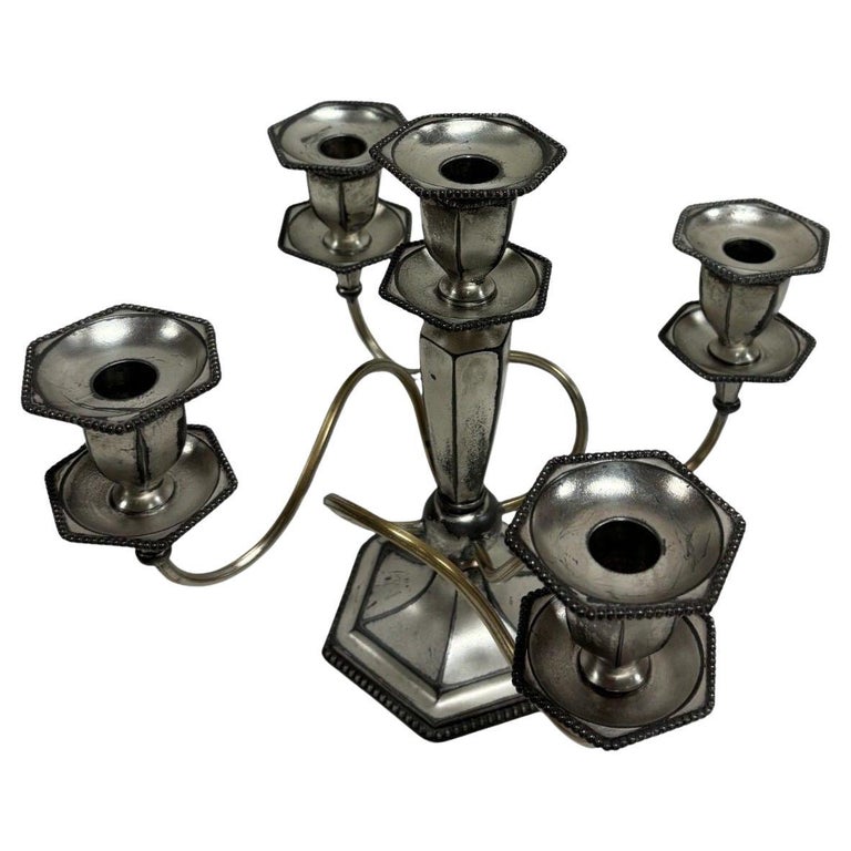 Vintage "Rogers" Silver Plated-5 arms Candelabra