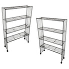 Mid-Century 4-Tier Iron Wire Art Display Shelf Bookshelf, Pair