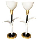 Mid-century Sculptural Acrylic Tulip Table Lamp Pair by Rougier