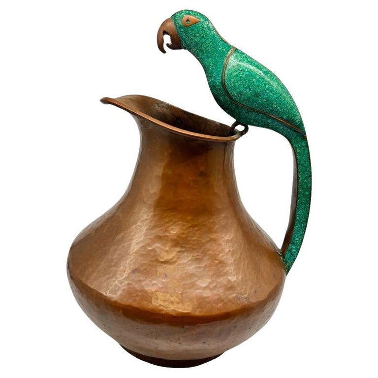 Alfredo Villasana Taxco Parrot Pitcher: Vintage from Mexico