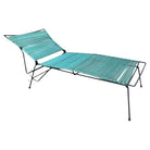 MCM Walter Lamb Style Iron Outdoor/Patio Chaise Lounge w/ Teal Cord, 6 Available