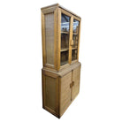 Restored Art Deco Stick Rattan & Grass Mat China Cabinet/Etagere
