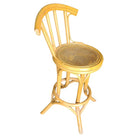 Mid Century Restored Rattan Bar Stool with Wicker Seat