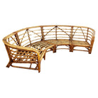 Restored MCM Rattan Round Sectional Corner Sofa w/ 3-Strand Waterfall Arms