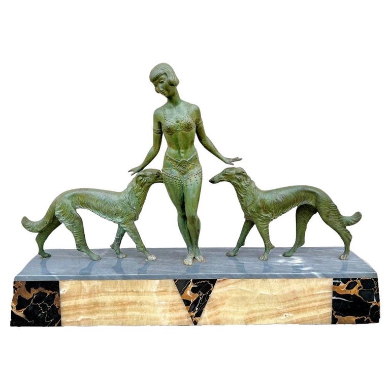 Art Deco Light-up Flapper Bronze Patina Sculpture by Enrique Molins-Balleste