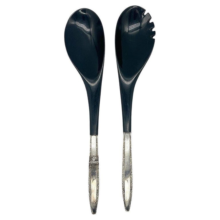 Modernist Sterling Salad Servers by Wallace Silver