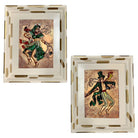 Mid-century Hand Painted Hammered Copper Relief Wall Art Framed, Pair