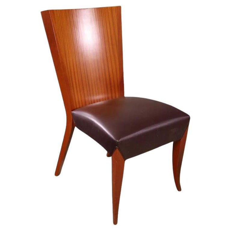 Dakota Jackson "Aldabhra" Sculptural Side Chair w/ Black Leather Seat