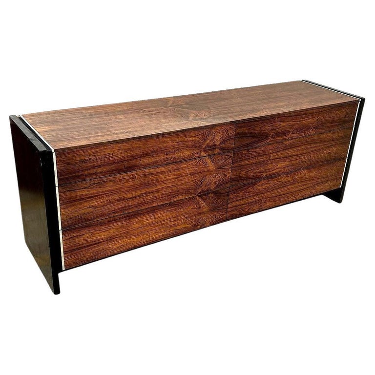 Mid-century Rosewood & Chrome Dresser by Robert Baron for Glenn of California