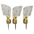 Set of 3 MCM Brass & Lucite Wall Sconces by Pierre Guariche for Luminai