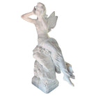 Late Victorian French Hand Carved Nude Psyche Goddess Marble Statue, signed
