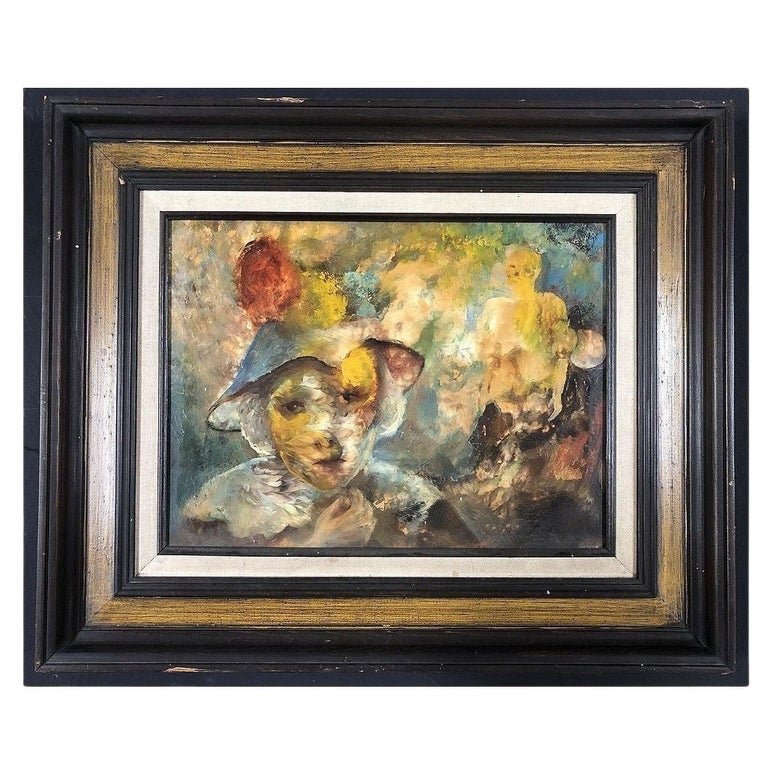 Raphael De Buck style Oil and Canvis impressionist Portiat, framed