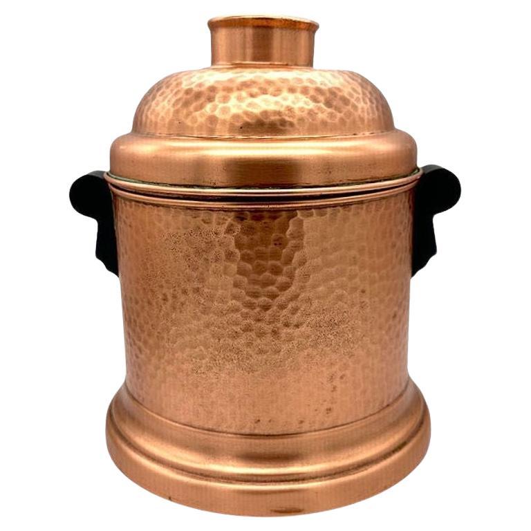 Hammered Copper Tin Lined Humidor w/ Bakelite Handles by Revere