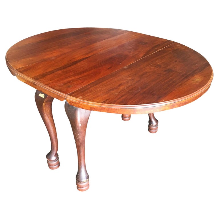 Antique Drop Leaf French Country Mahogany Table