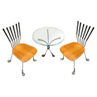 Mid Century Modernist Golf club Side Table w/ Matching Chairs