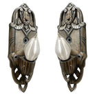 Early Art Decco Machined Aluminum Wall Sconce, Pair