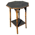 Restored Aesthetic Movement Tiger Bamboo Octagon Side Table w/ Embossed Top