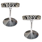 Knoll "Tulip" Chrome Stool by Eero Saarinen W/ Zebra Seat, Pair