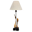 Finnish Carved Maple Lovers Crane Table Lamp Attributed to Sakari Pykälä