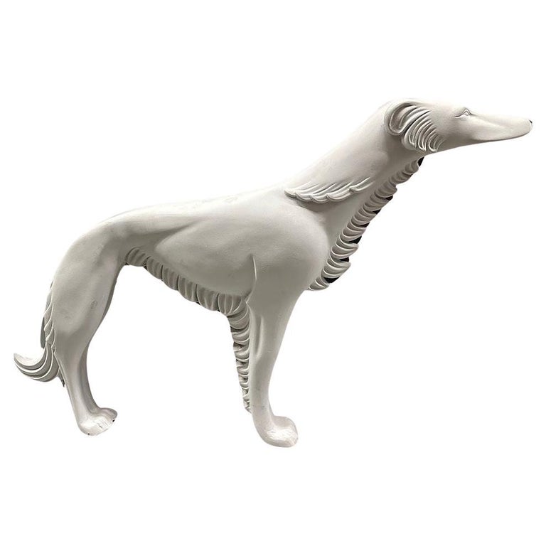 Life-Size Art Deco Styled Fiberglass Borzoi Russian Hunting Hound Dog Statue
